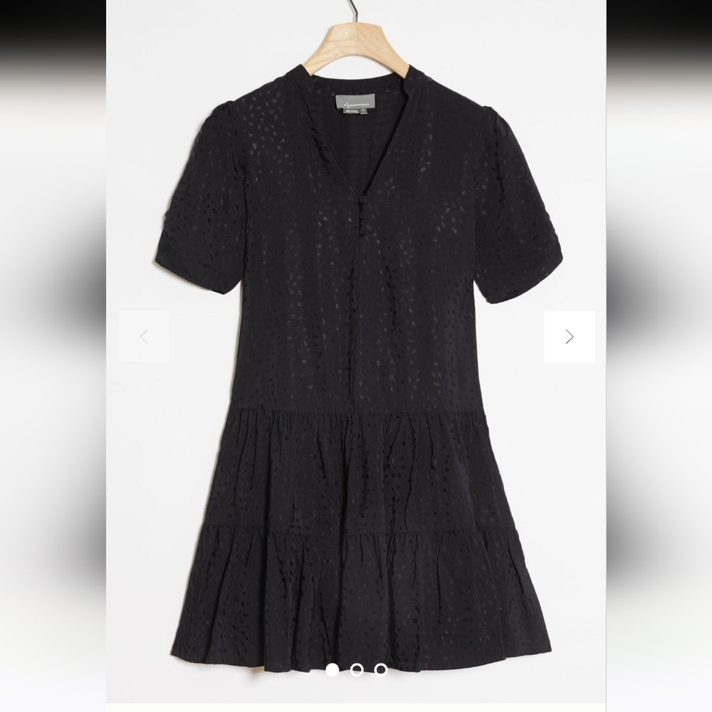 Anthropologie Stacey Shimmer tunic dress leaf‎ print swing dress